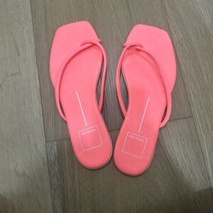 Dolce Vita Coral Pink Square-Toe Flip Sandals